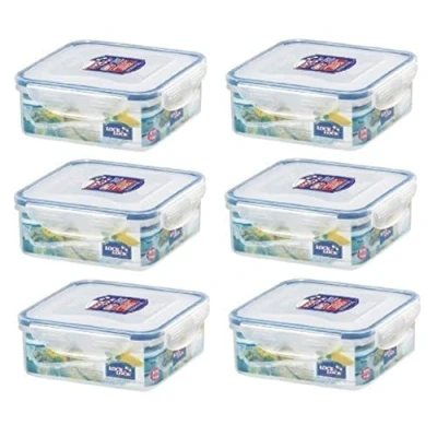 Imagen de 6 x Lock and 870 ml fiambrera con forma de botella cuadrado HPL823