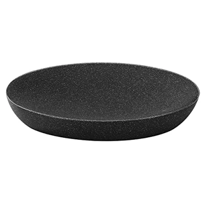Imagen de Luxspire Jabonera de Resina y Grava, Plato Jabón Elíptica con Patrón Mármol, Bandeja para Duchar en Baño o Hogar Grava Negra