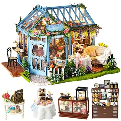 Imagen de CUTEBEE Miniatura de la casa muñecas con Muebles, Equipo Madera DIY, más Resistente al Polvo y el Movimiento música