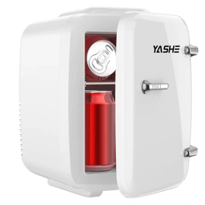 Imagen de YASHE Mini Nevera, 4L Comética Pequeña Nevera para Dormitorio, CA 220V/ CC 12V Coche, Enfriar y Calentar Portátil Oficina, Escritorio (Blanco)