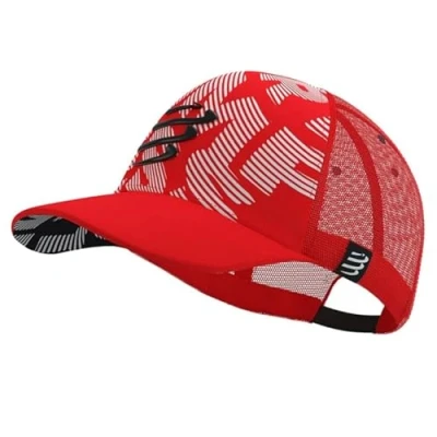 Imagen de COMPRESSPORT Trucker Cap Protección Solar Gorro con Malla Visera Ancha y Curva Ajustable Antes o después del Entrenamiento Talla única.