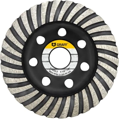 Imagen de RAFF Disco Desbaste Diamante 115 mm Muela de para Hormigón Piedra Azulejos Granito Mampostería Turbo Amoladora Amoladoras Angulares