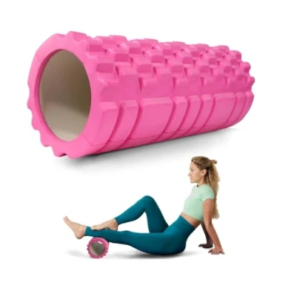 Imagen de Mobiclinic® Fitness, Rodillo de masaje muscular, FitRoller, Gomaespuma y Goma EVA, 14x33 cm, Pilates, Yoga, Estiramientos, Portátil, Uso multifuncional, Foam Roller, 3 Niveles intensidad