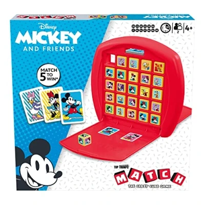 Imagen de Top Trumps Match Mickey and Friends Juego De Mesa, Juegos Infantiles, Conecta 5 Dados Iguales En Tu Propio Tablero, Memoria 4 Años, Para 2 Jugadores
