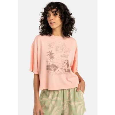 Imagen de BILLABONG Island Memories Camiseta de Manga Corta Mujer Rosa