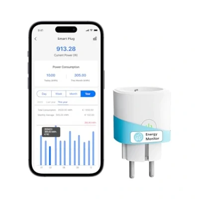 Imagen de Meross Enchufe Inteligente 16A con Mide el Consumo, WiFi Alexa Control Remoto y por Voz, Temporizador, Smart Plug Compatible Alexa, Google Home SmartThings