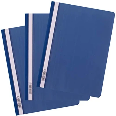 Imagen de D.RECT 25 carpetas de plástico A4 con cubierta frontal transparente, carpeta película polipropileno, color azul oscuro