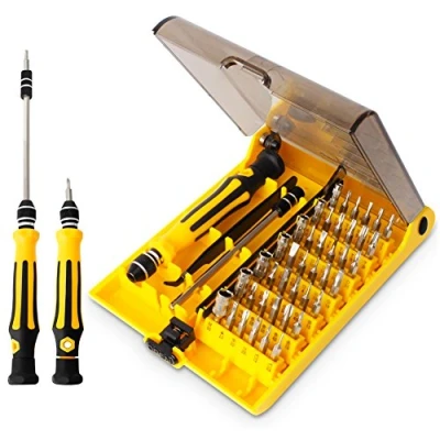 Imagen de juego de destornilladores 45 en 1, herramientas puntas Torx VCOO, pequeños precisión con pinzas y eje extensión para reparación o mantenimiento