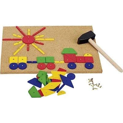 Imagen de GOKI Puzzles de maderaPuzzles maderaGOKIMartillo y Set Clavos, Multicolor (1)