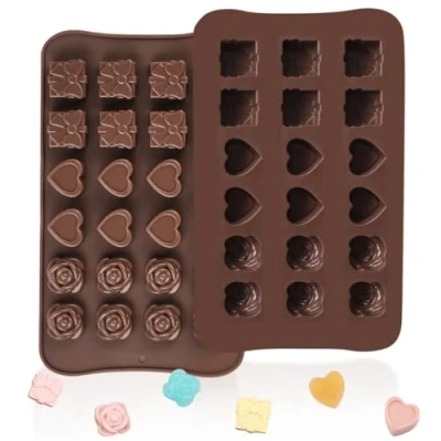 Imagen de Molde de Silicona para Chocolate 2 Piezas,Molde Turron Silicona,Molde Profundo,Molde Tableta Chocolate,Molde Chocolate,para Dulces, Gelatina, Leche,