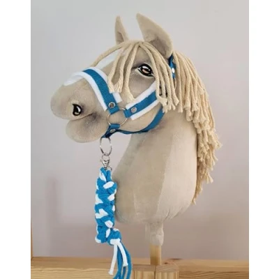 Imagen de Set Hobby Horse: Cabestro A3 con Pelo Blanco + cordón, y Turquesa. No Incluye Caballo.
