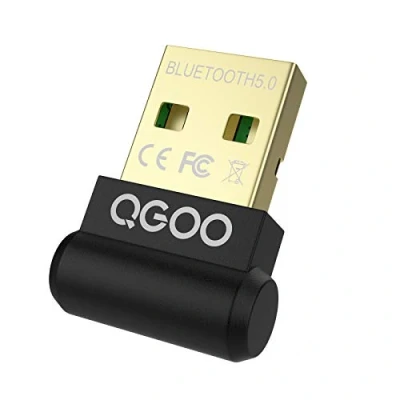 Imagen de QGOO Adaptador Bluetooth para PC, 5.0 + EDR Altavoces de Auriculares Bluetooth, USB PC portátil Escritorio, Receptor Windows 11/10/8.1/8/7