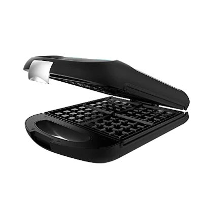 Imagen de Cecotec Sandwichera Rock&#039;nToast Family Waffle. 1500 W, Capacidad 4 Gofres, Revestimiento Antiadherente, Sistema giratorio 180º, Rapidez de Calentamiento, Acabados en Acero Inoxidable