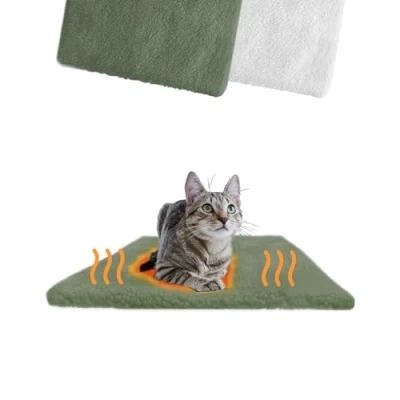 Imagen de PiuPet® Manta térmica Gato I 60x45cm Autocalentado Sin Electricidad y baterías Gatos Cojín de Calor Innovador e ecológico termica Mascota Verde