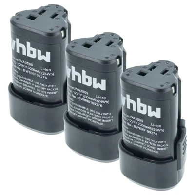 Imagen de vhbw 3X batería reemplaza Worx WA3503, WA3509 para Herramienta (2000 mAh, Li Ion, 12 V)