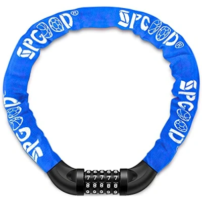 Imagen de SPGOOD Candado de Bicicleta antirrobo (14 colores) combinación 5 dígitos Candado,utilizado para bicicletas, motocicletas, puertas(Azul Oscuro)
