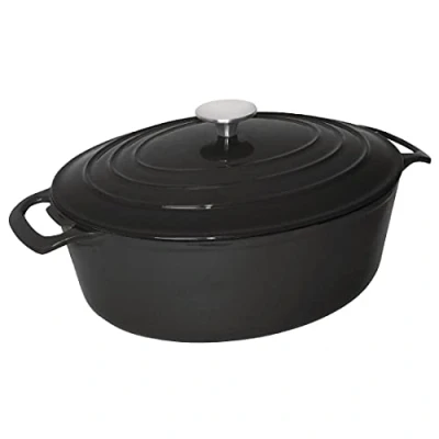 Imagen de Vogue Creuset Cacerola ovalada grande, 125 x 230 305 mm, 6 litros, color negro