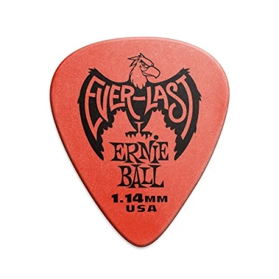 Imagen de Ernie Ball Everlast Púas para guitarra, 1,14 mm, 12 unidades, color rojo