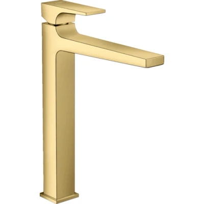 Imagen de Hansgrohe Metropol Grifo monomando de lavabo 260 con manecilla plana y vaciador Push Open, color oro pulido, 32512990