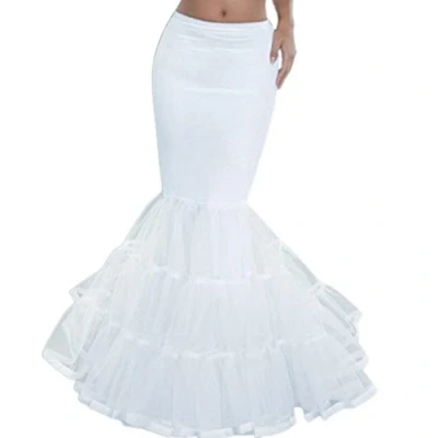 Imagen de KONIEEJN Enagua de cola pez en capas para mujer, sin aro, longitud hasta el suelo, tul, crinolina, trompeta vestido novia boda, como se muestra la imagen,