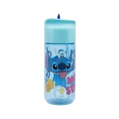 Imagen de My sweety pop Botella de plástico para niños Stitch, guardería, infantiles, escuelas, vacaciones, comidas, 18 cm, niña, 430 ml, hidratación, idea regalo, sin BPA
