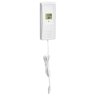 Imagen de TFA Dostmann Sensor de Temperatura 30.3229.02, con Cable Impermeable (1,4 m), para Dispositivos compatibles 30.3054 30.3056 30.3062, Color Blanco