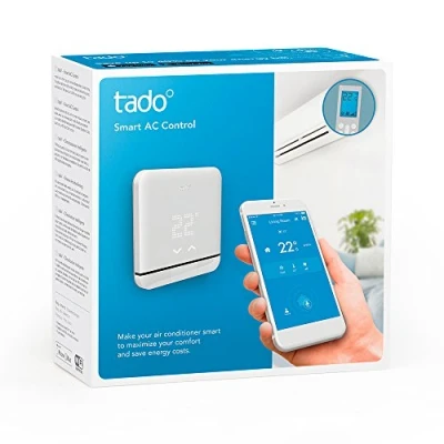 Imagen de tado V3+ Kit básico de termostato inteligente inalámbrico con control agua caliente, funciona Alexa, Siri y Google Assistant Versión mejorada instalación más fácil