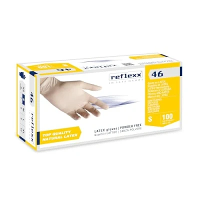 Imagen de Reflexx Guantes de látex R46 Sin polvo, S, ámbar, 100