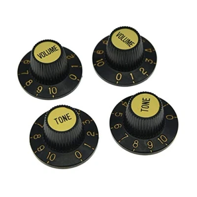 Imagen de KAISH 4 pomos negros con tapa dorada LP para sombrero de bruja Epiphone Les Paul SG
