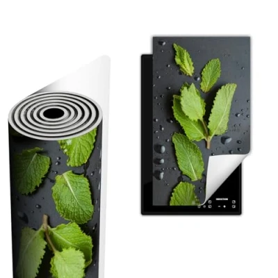 Imagen de TMK ArtDeko Placa protectora Vitroceramica induccion 30x52 cm Vinilo, Protector Induccion, Menta negra