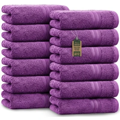 Imagen de NatureMark Toallas, Morado, Pack de 12 30 x 50 cm
