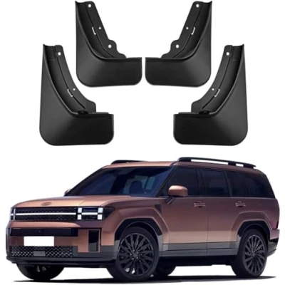 Imagen de ZDDYUU 4 Piezas Coche Faldillas para Hyundai Santa Fe 2024 2025, Delantero Trasero Protección Antisalpicaduras Salpicaduras Carrocería Barro Guardias