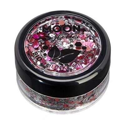 Imagen de Mística Purpurina Gruesa Biodegradable Eco de Moon Glitter 100% Cosmética Bio para Cara, Cuerpo, Uñas, Pelo y Labios 3g Flor
