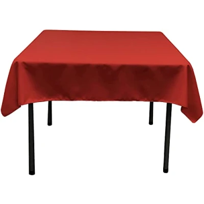Imagen de La Lino poliéster popelín Mantel Cuadrado, poliéster, Rojo, 132 x 0.04 cm