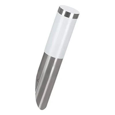 Imagen de Eglo aplique LED de exterior Helsinki, 1 llama, pared acero inoxidable y plástico, color: plata, blanco, enchufe: E27, IP44
