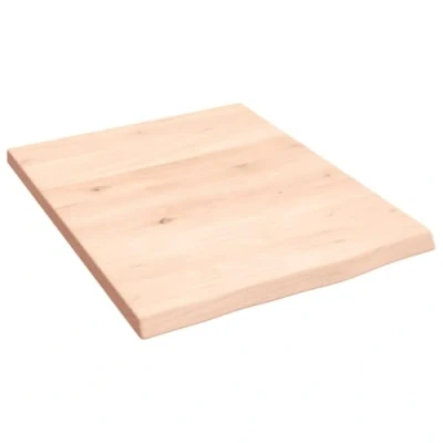 Imagen de vidaXL Estante de Pared Madera Maciza Roble sin Tratar 40x50x2 cm, almacenaje, Madera, Tablero estantería