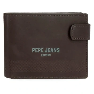 Imagen de Pepe Jeans Deep Cartera Horizontal con Cierre de Clic Marrón 11x8,5x1 cms Piel by Joumma Bags
