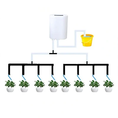 Imagen de GROCKSTR Sistema de temporizador bomba 8 cabezales, controlador automático riego, flores, plantas, dispositivo riego por goteo