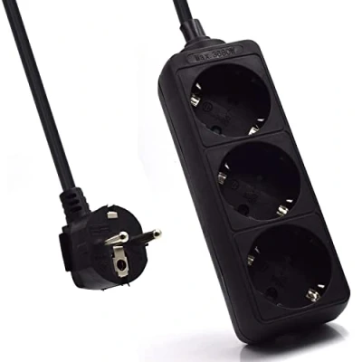 Imagen de Ewent EW3959 Regleta con 3 Tomas, 3680 W, 250 V, Blanco, 1.5 m