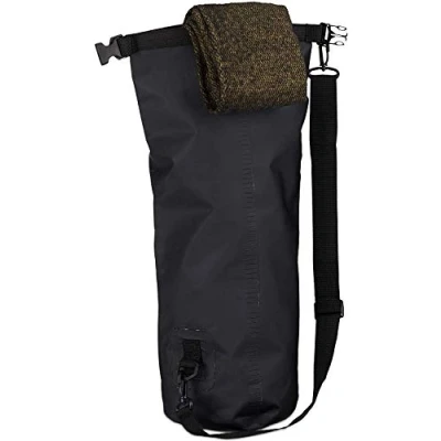 Imagen de Relaxdays Bolsa Estanca 10L Impermeable, PVC, Negro, 56 x 30 0.5 cm