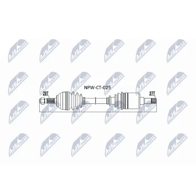 Imagen de NTY NPW CT 025 Árbol de transmisión Eje delantero, izquierda, delantero 676 Caja cambios manual, 6 marchas norauto,
