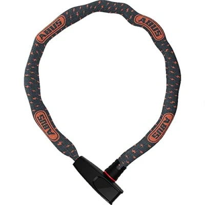Imagen de ABUS Antirrobo de Cadena Catena 6806K bicicleta ligero acero endurecido con tubo textil moda cuadrada nivel seguridad 6 85 cm Gris dibujo relámpago