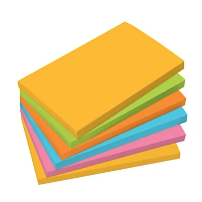 Imagen de SIGEL BA127 Notas adhesivas para pizarras meet up y Artverum, lote de 5 colores (amarillo, verde, naranja, rosa, azul), 80% superficie adherente, 12,5x7,5 cm, 6 blocs 100 hojas c/u.