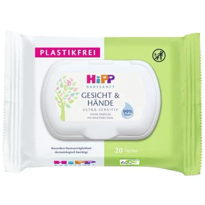 Imagen de HiPP Babysanft toallitas para cara y manos 1 x 20 piezas (12 Piezas)