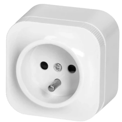 Imagen de Miratic Enchufe Pared Versión Francesa Toma de Corriente IP20 Superficie 16A/230VAC Duradero y Seguro para Uso Doméstico Comercial (1 toma)