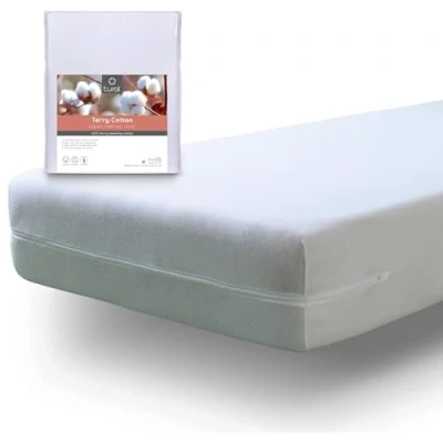 Imagen de Tural Funda de Colchón 180x190/200 cm Ajustable y Absorbente Tejido Elástico Certificación Oeko Tex Rizo 100% Algodón Blanco