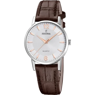 Imagen de Festina Reloj Mujer F20691/2 Classics Caja de Acero Inoxidable 316l Plateado Correa Piel Marrón