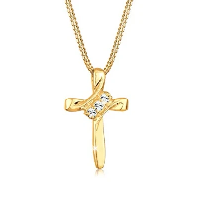 Imagen de Elli Sparkling Cross Collar silvercoloured, Mujer, Talla: 55, Silver coloured