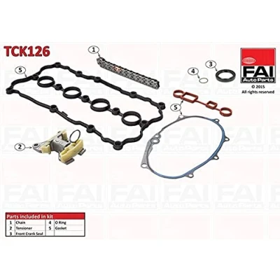 Imagen de FAI AutoParts TCK126 Juego de Cadena distribución con juntas, sin ruedas dentadas Símplex, pasadores VOLKSWAGEN: Golf 5, Touran I