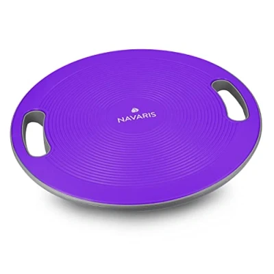 Imagen de Navaris Tabla de Equilibrio Balance Board para Entrenar Tronco piernas coordinación Disco 40 cm Entrenamiento Fitness Gimnasia Morado